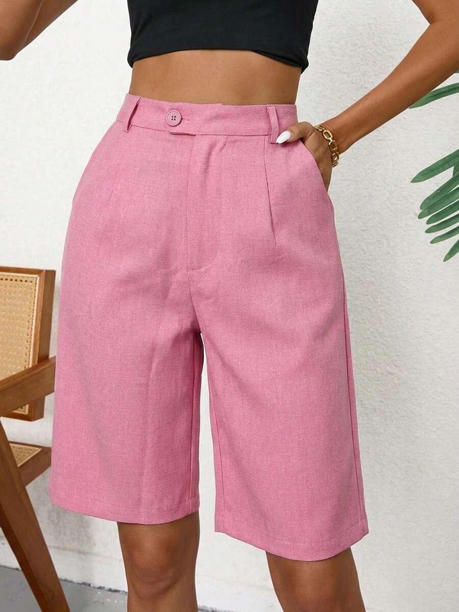 SHEIN RÓŻOWE SPODENKI BERMUDY S09__S