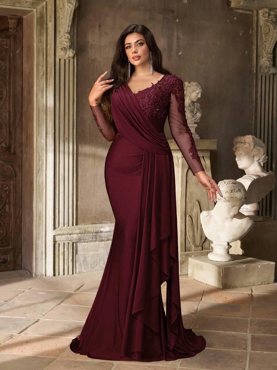 SHEIN BORDOWA MAXI SUKIENKA S09__46