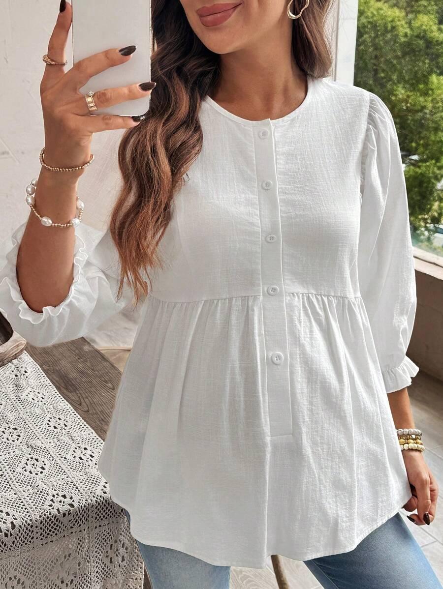 SHEIN BIAŁA BLUZKA GUZIKI S06__XL
