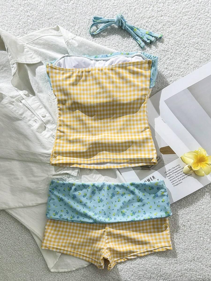 SHEIN DWUCZĘŚCIOWY STRÓJ KĄPIELOWY WZÓR S09__M