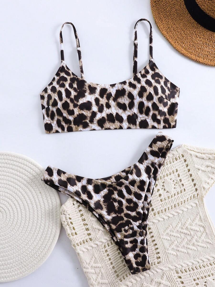SHEIN DWUCZĘŚCIOWY STRÓJ KĄPIELOWY ANIMAL PRINT S09__M