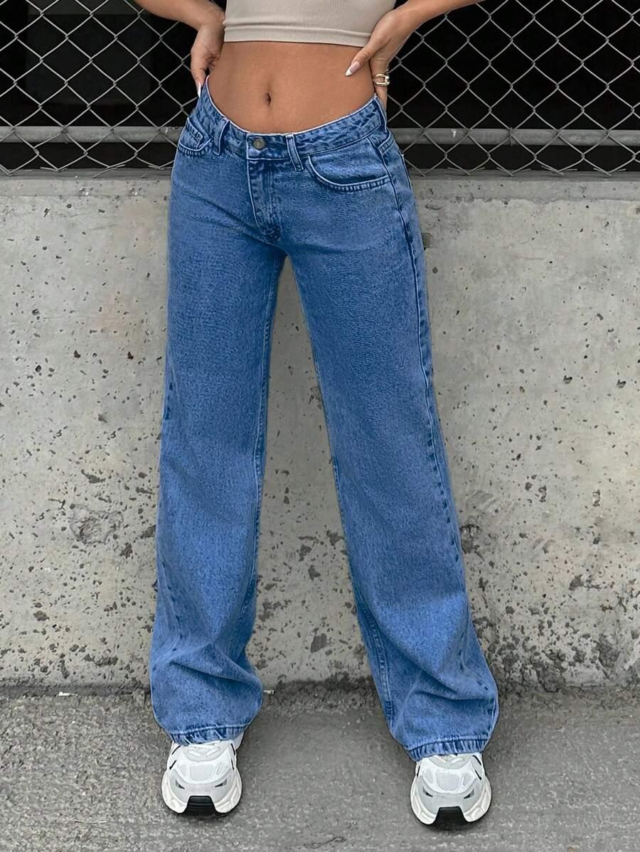 EURMUSE NIEBIESKIE SPODNIE JEANS S06__S