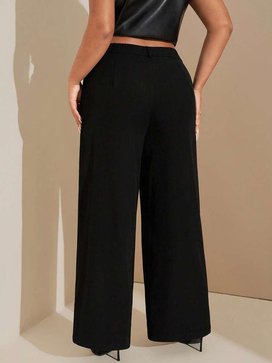 SHEIN CZARNE SPODNIE PROSTA NOGAWKA S06__XXL