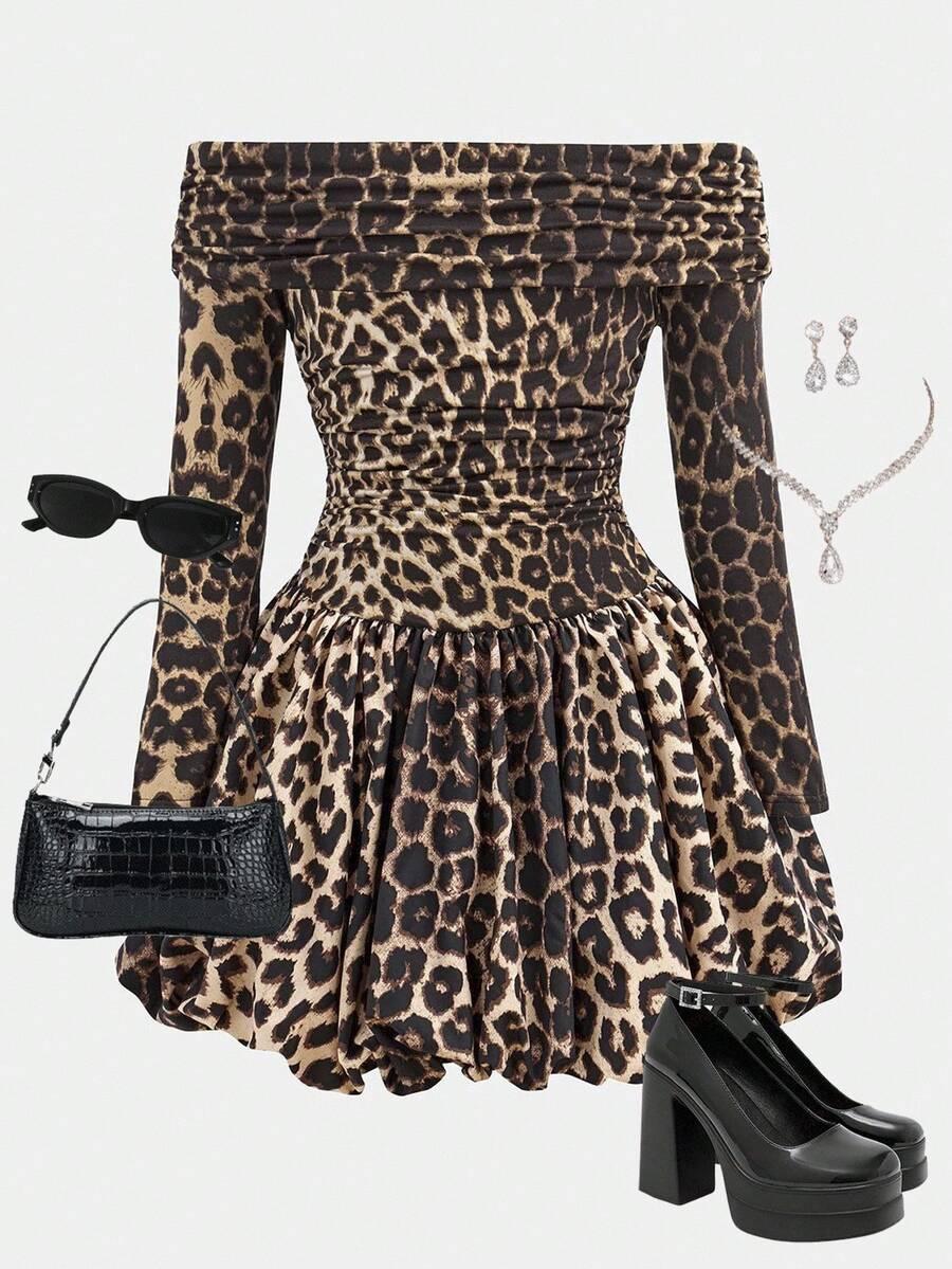 SHEIN MINI SUKIENKA ANIMAL PRINT S06__140-146