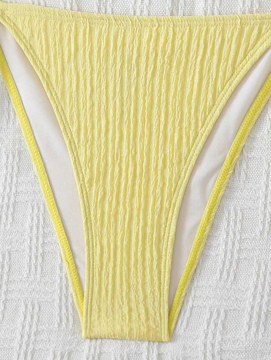 SHEIN ŻÓŁTY DWUCZĘŚCIOWY STRÓJ KĄPIELOWY S09__L
