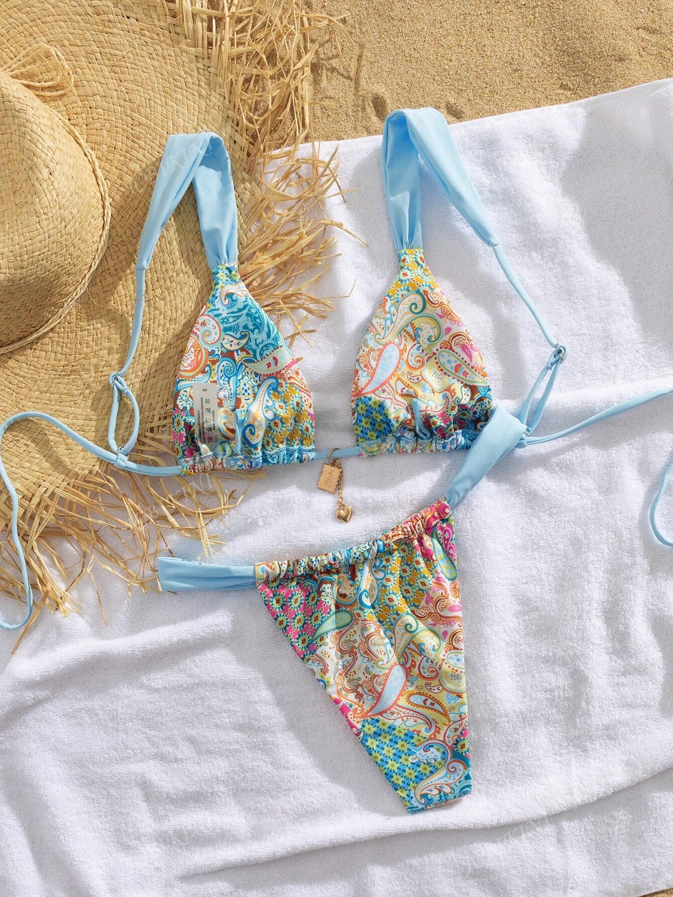 SHEIN DWUCZĘŚCIOWY STRÓJ KĄPIELOWY MIX WZORÓW S09__L