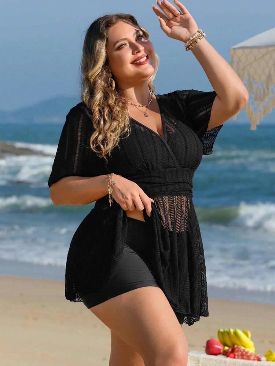 SHEIN CZARNY DWUCZĘŚCIOWY STRÓJ KĄPIELOWY S06__48