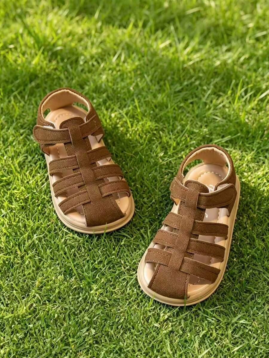 SHEIN BRĄZOWE SANDAŁY NA RZEPY S06__24