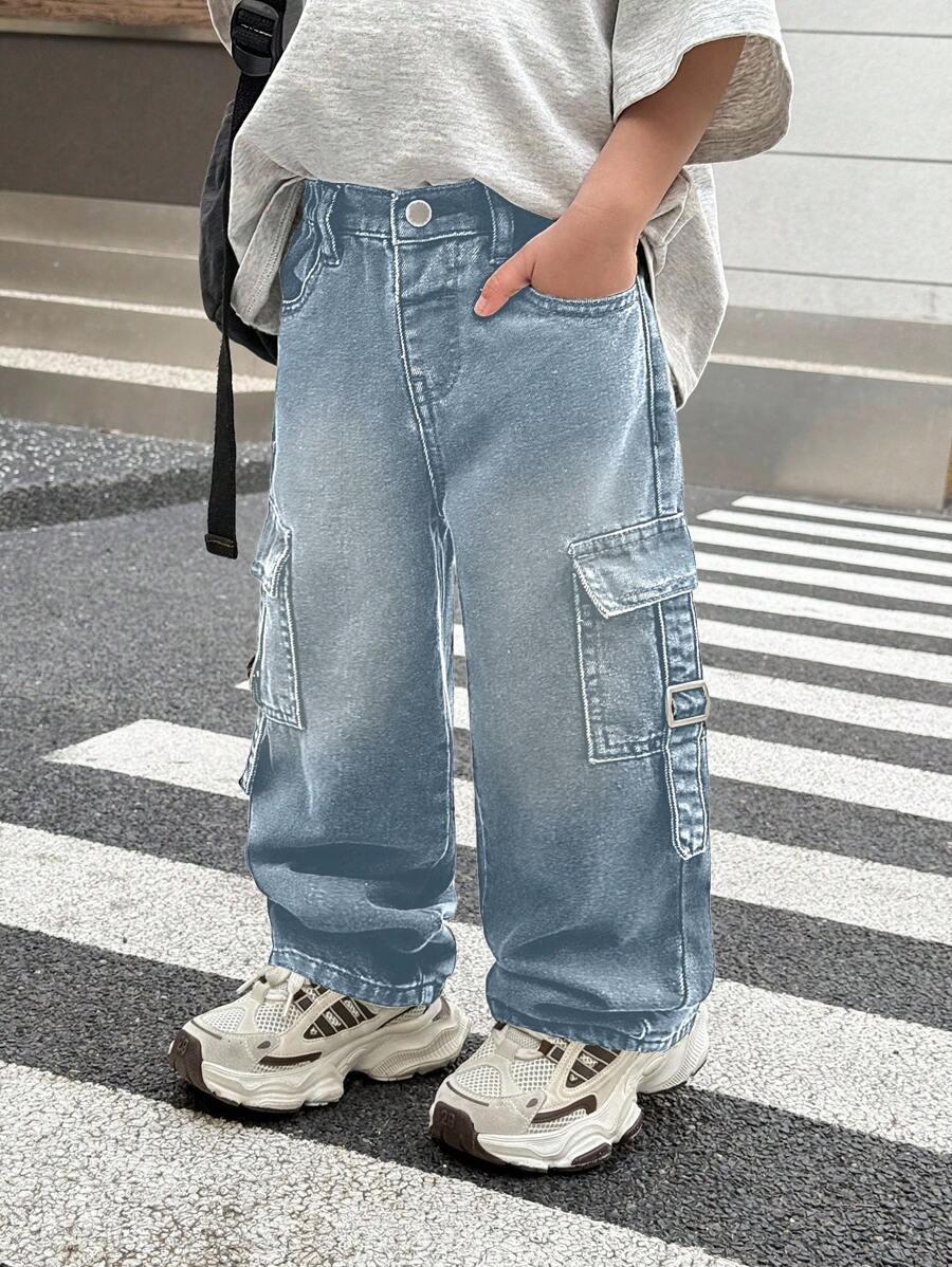 SHEIN SPODNIE JEANS KIESZENIE S06__104-110