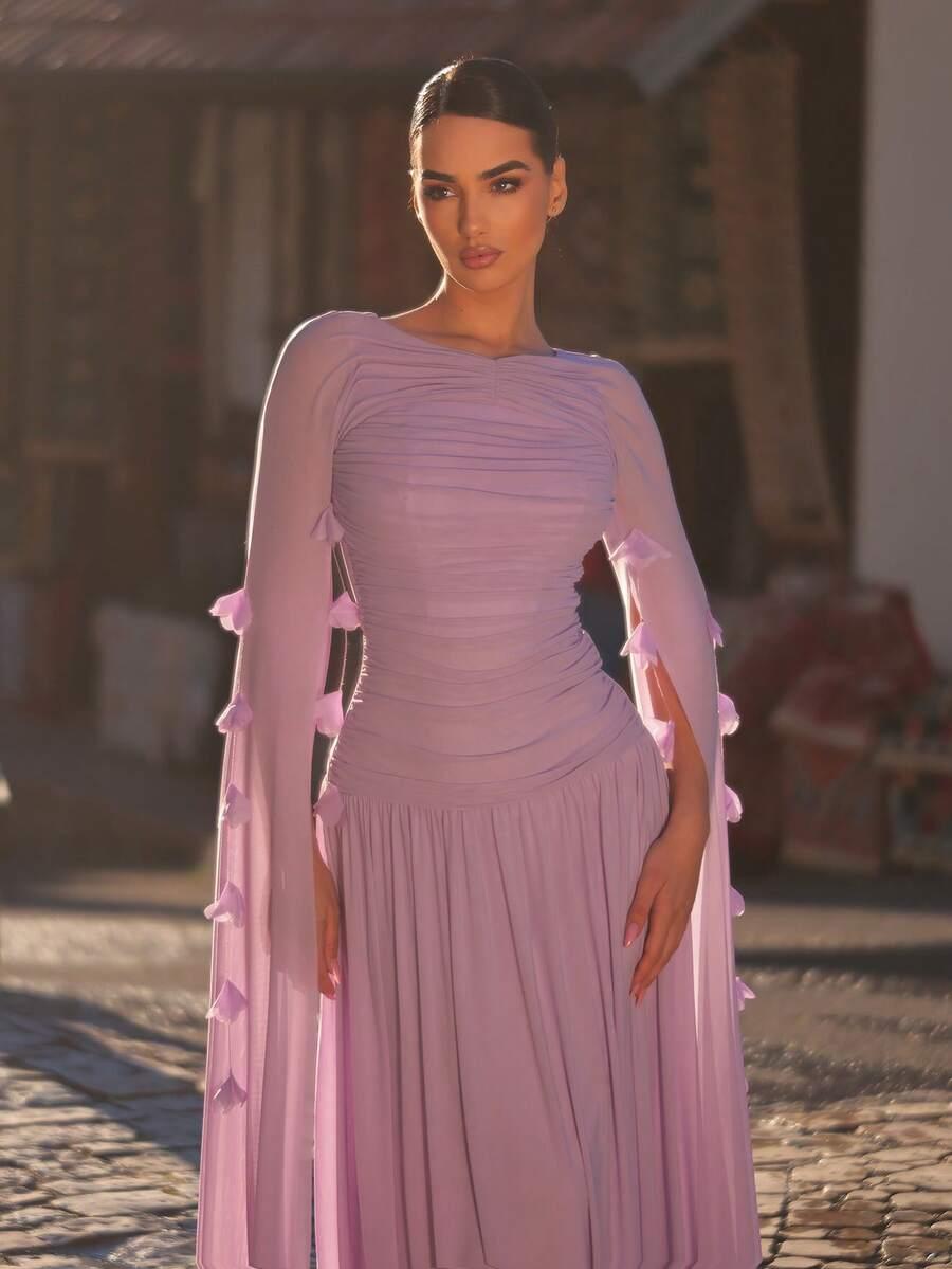 SHEIN FIOLETOWA MAXI SUKIENKA S06__M