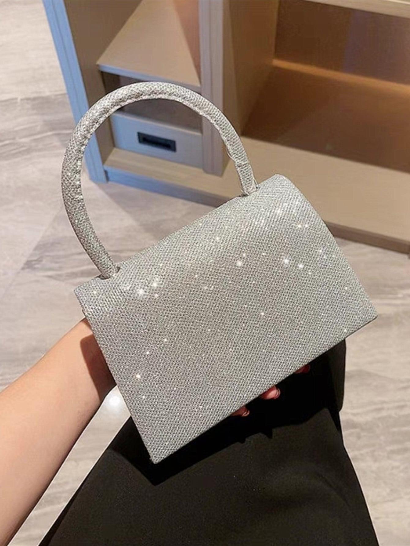 SHEIN SREBRNA TOREBKA POŁYSK S07__19X5X14
