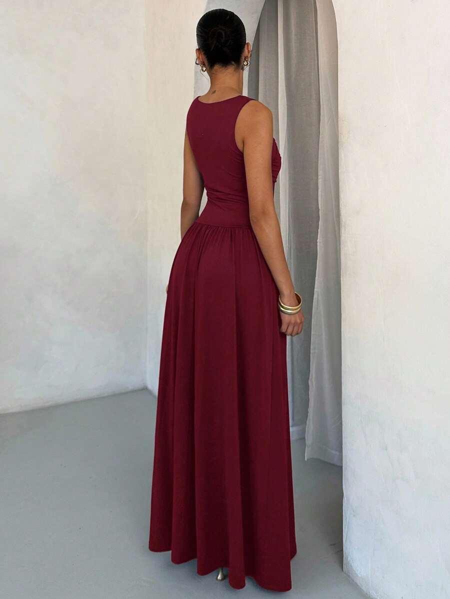 SHEIN BORDOWA MAXI SUKIENKA S09__L