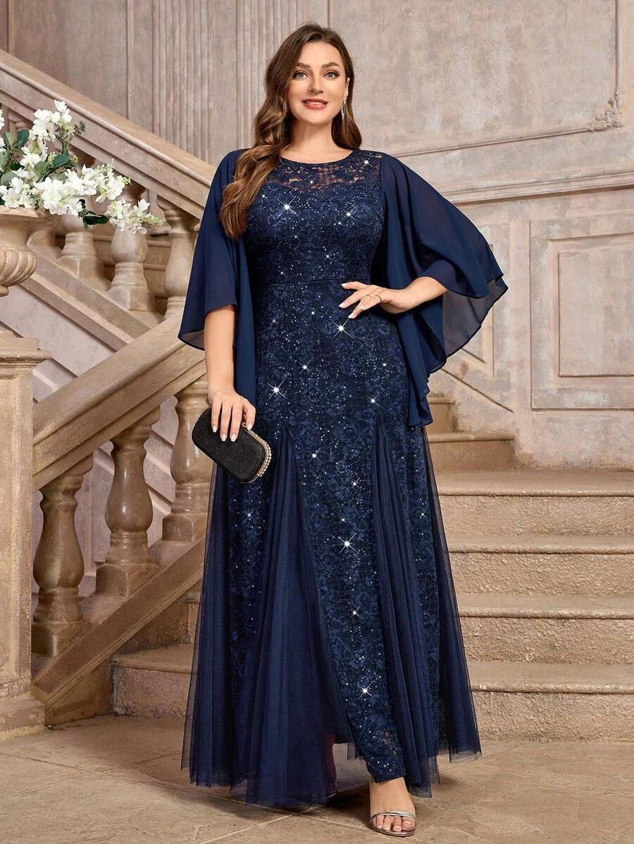 SHEIN GRANATOWA MAXI SUKIENKA S06__52