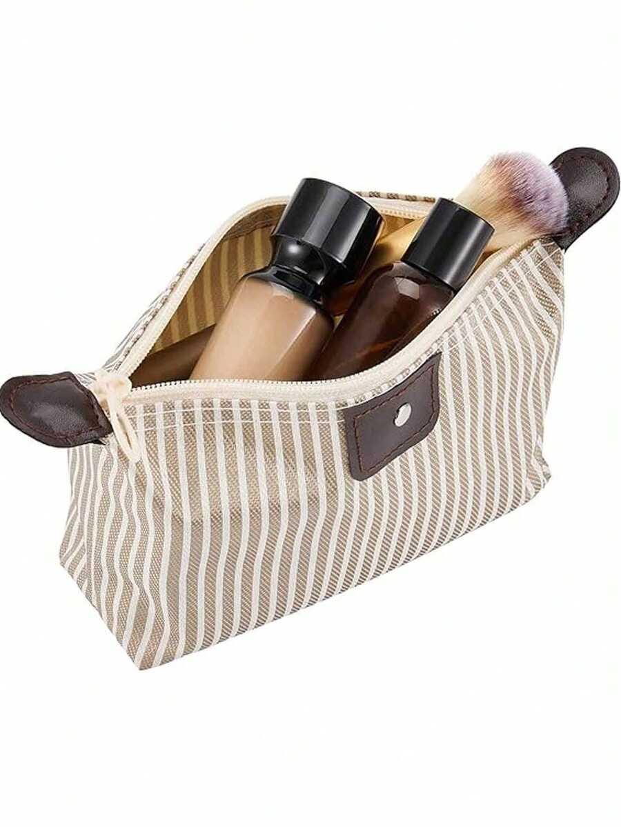 SHEIN BEŻOWA KOSMETYCZKA PASKI 3-PACK S07__11X16