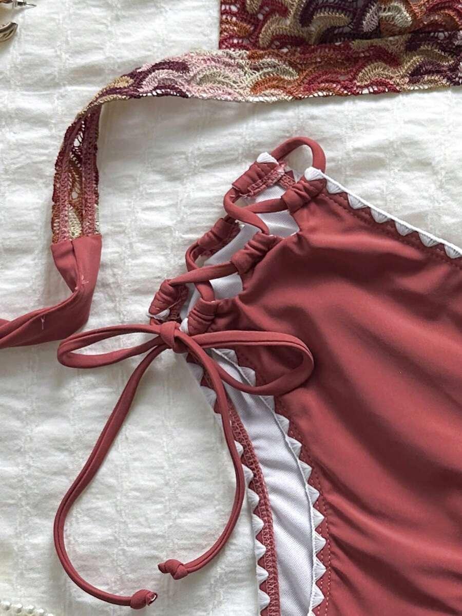SHEIN DWUCZĘŚCIOWY STRÓJ KĄPIELOWY S09__L
