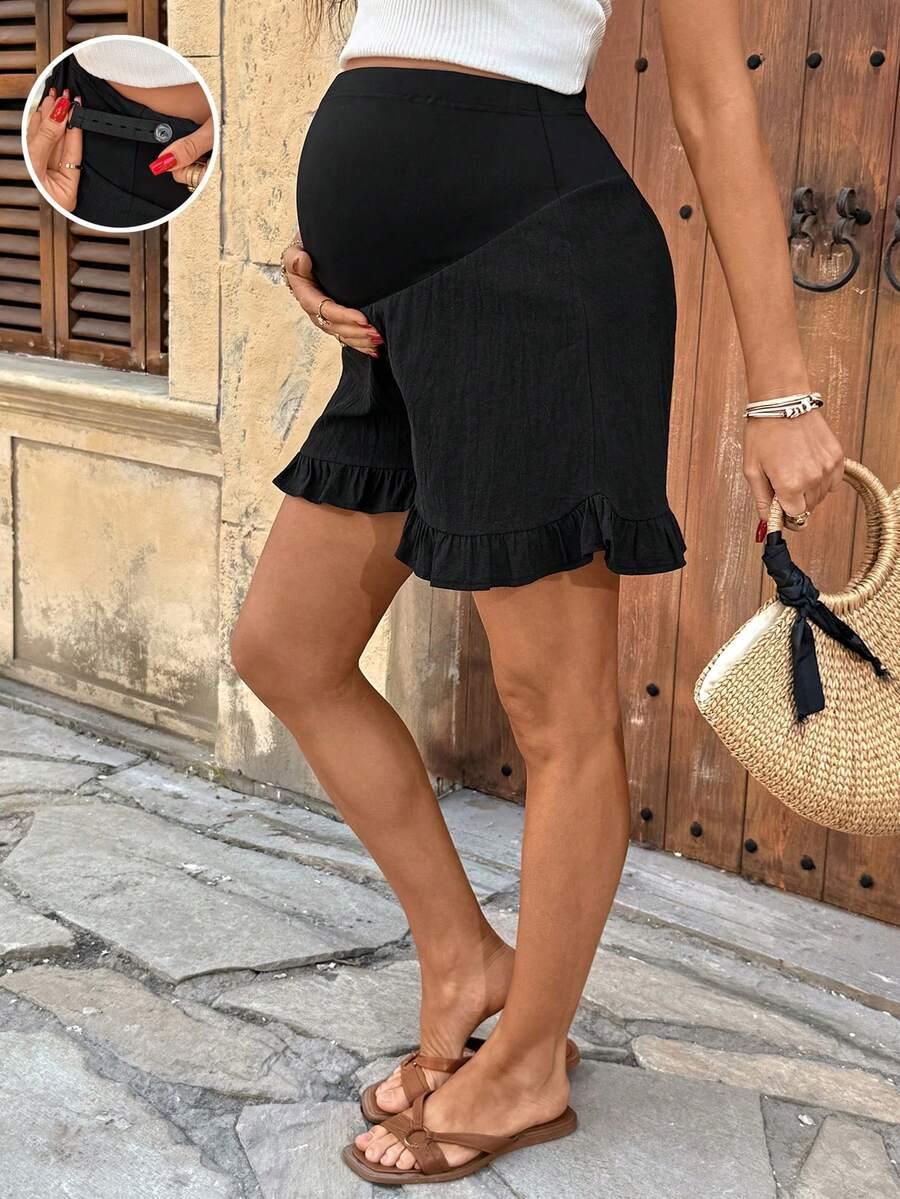 SHEIN CZARNE SPODENKI CIĄŻOWE S06__M