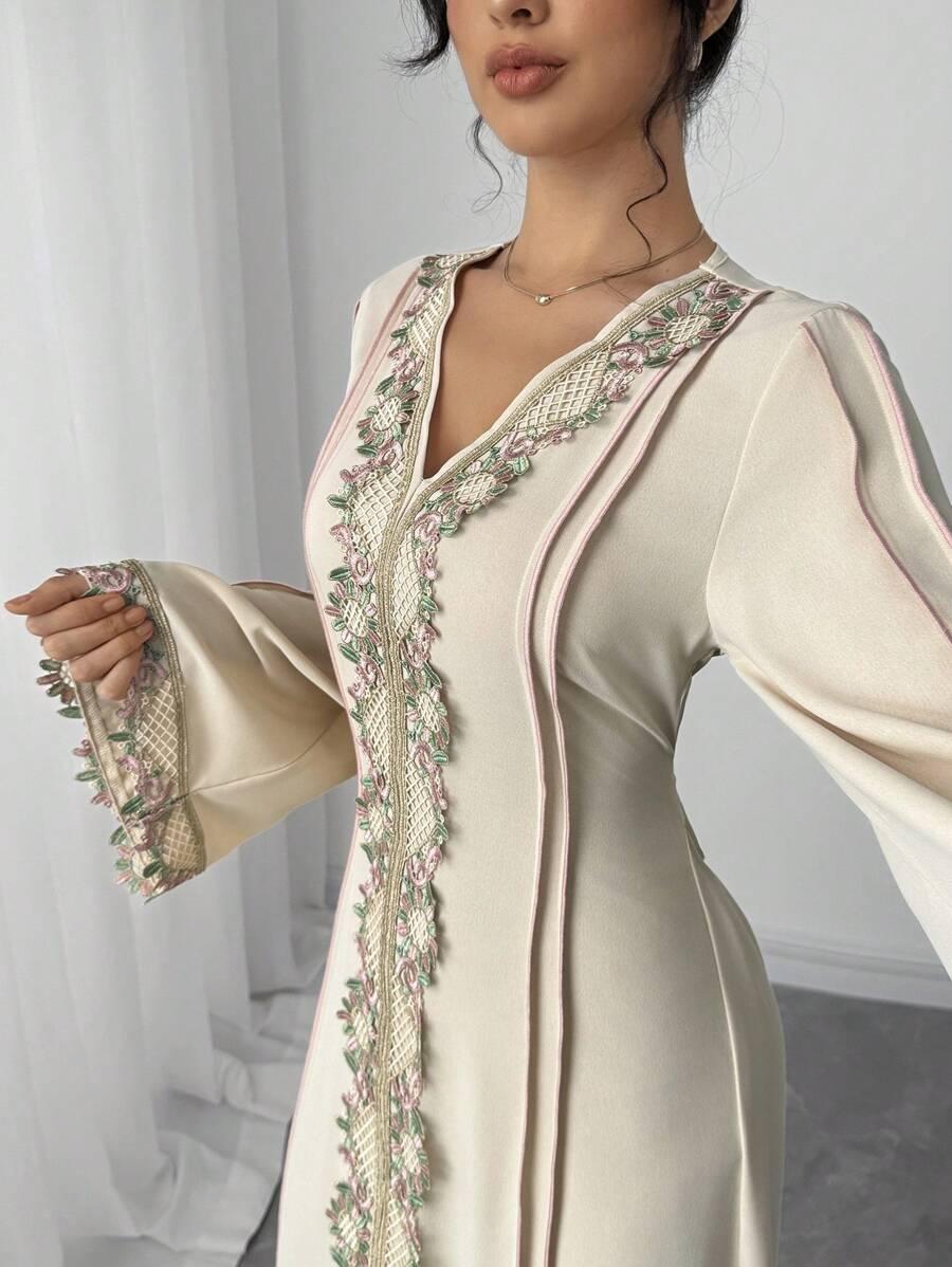 SHEIN MAXI SUKIENKA ZDOBIENIE HAFT S06__L