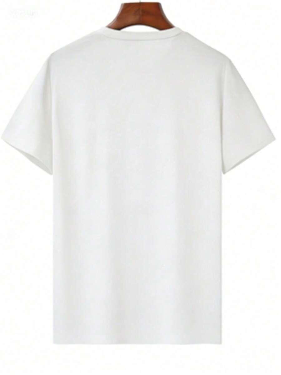 SHEIN BIAŁY T-SHIRT NADRUK S06__L