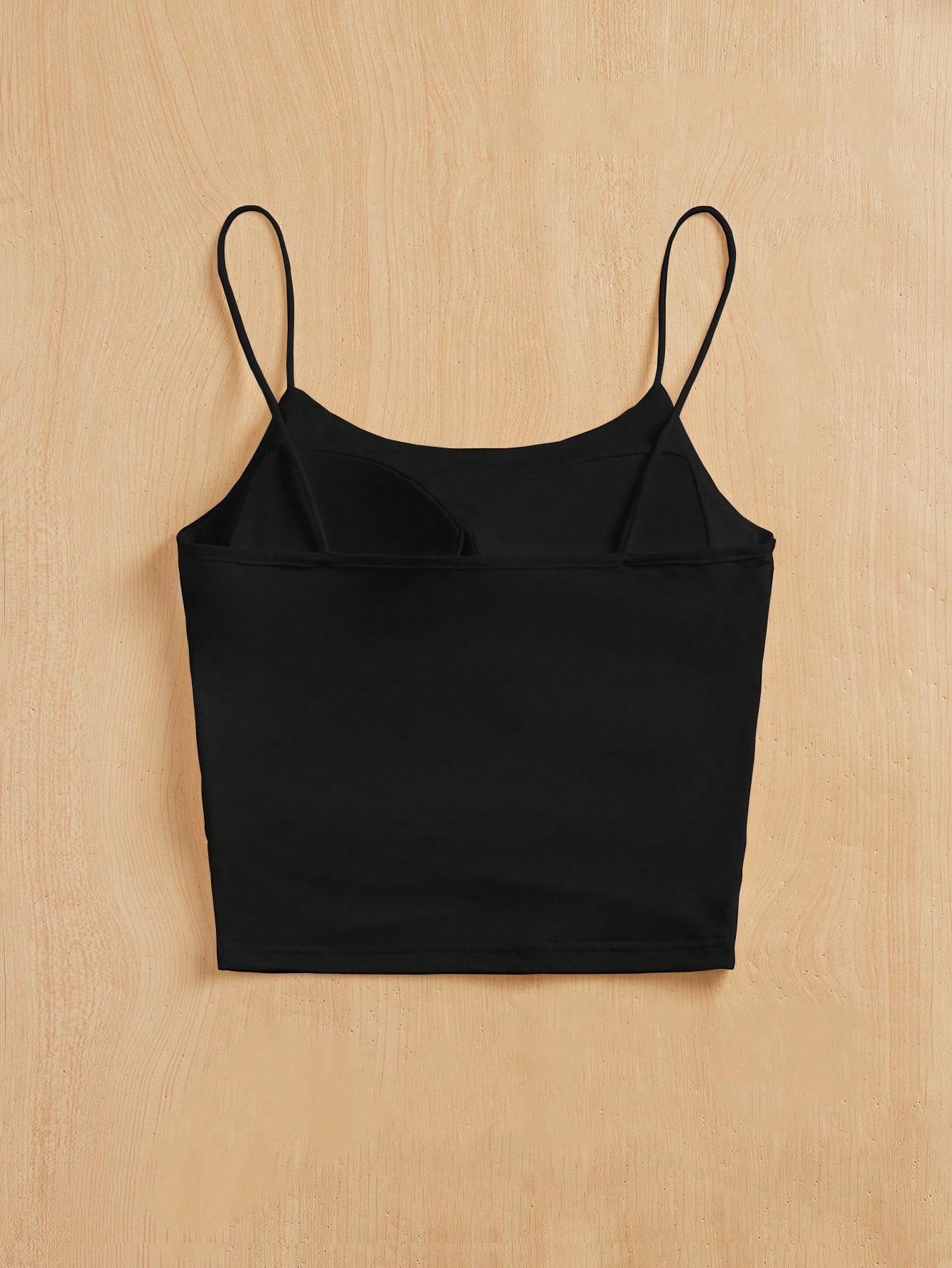 SHEIN CZARNY TOP NA RAMIĄCZKACH S06__M