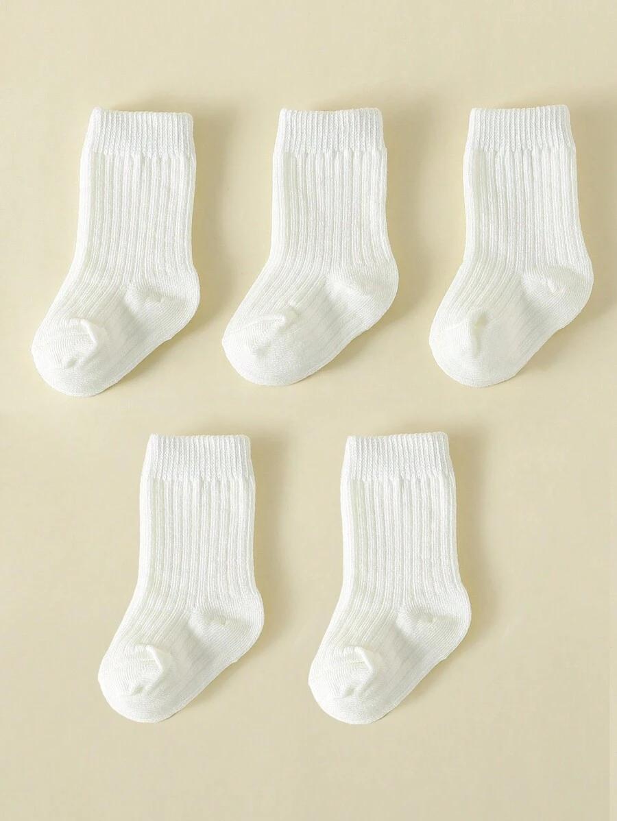 SHEIN BIAŁE SKARPETY 5-PACK S07__68-80
