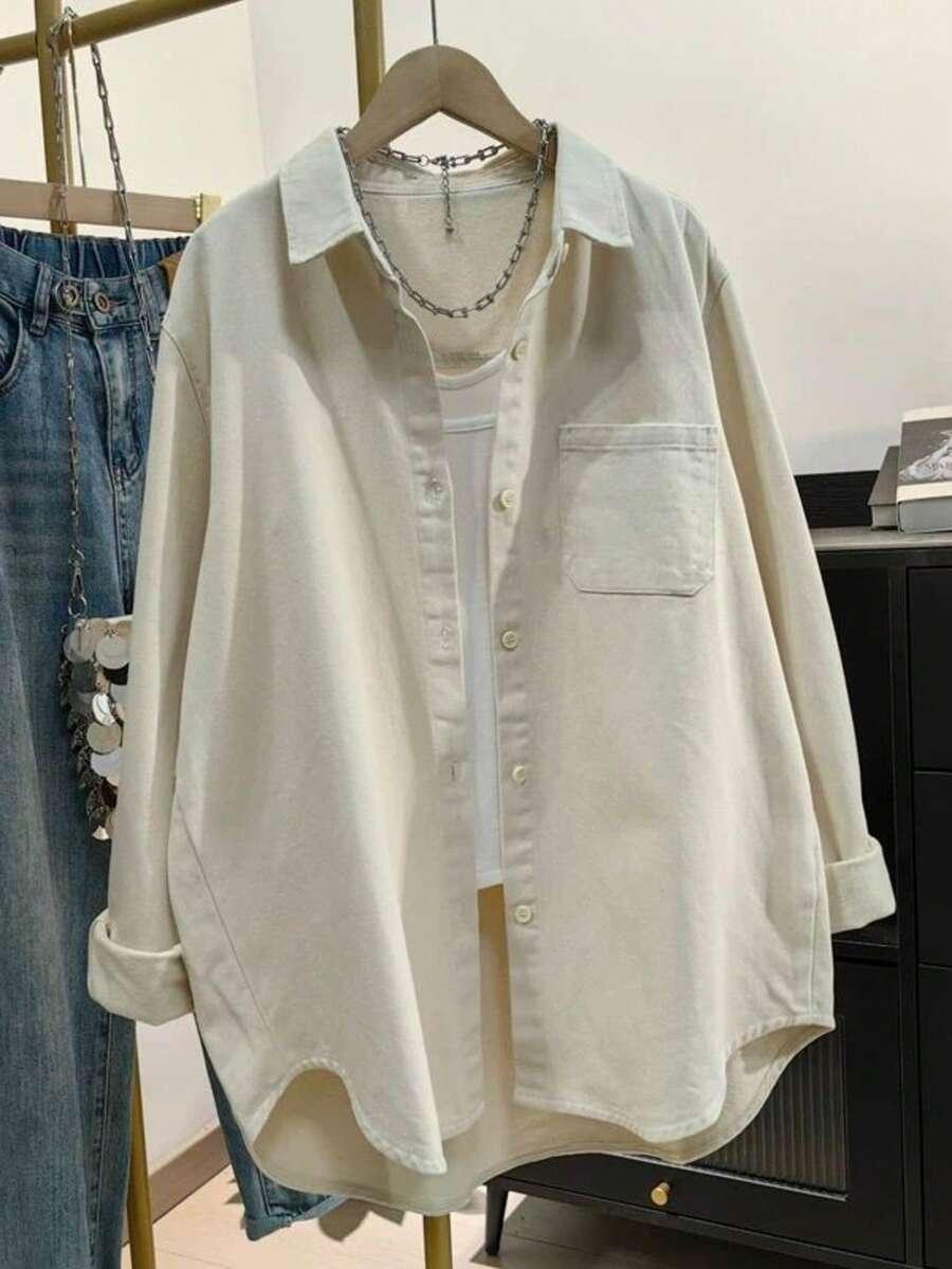 SHEIN BEŻOWA KOSZULA GUZIKI S06__46
