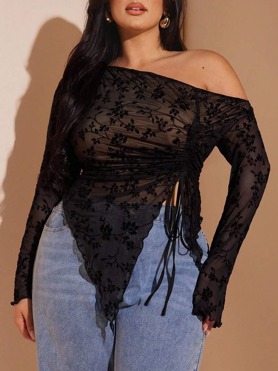 SHEIN ASYMETRYCZNY TOP DŁUGI RĘKAW S06__50