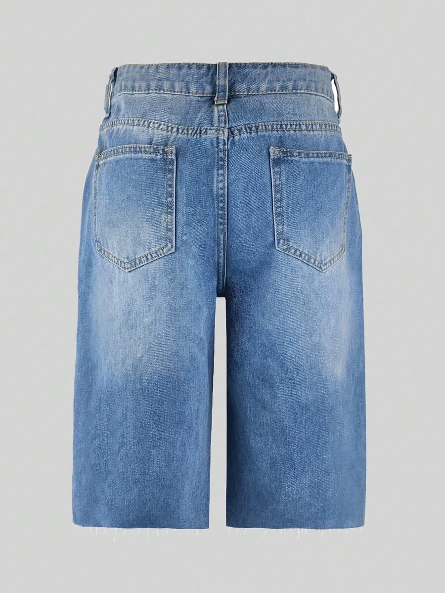 SHEIN NIEBIESKIE SPODENKI JEANS ZDOBIENIE S06__M