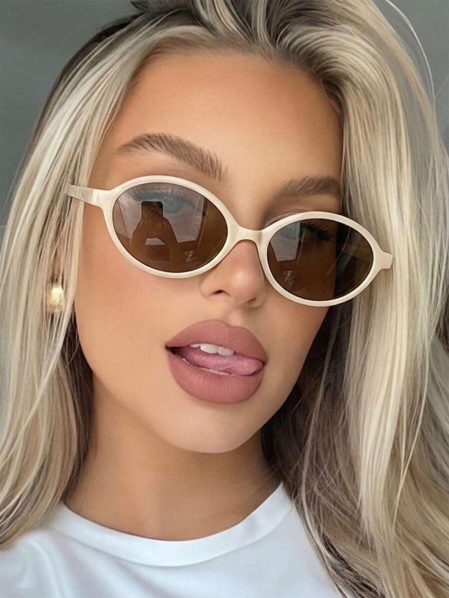 SHEIN BEŻOWE OKULARY PRZECIWSŁONECZNE S07