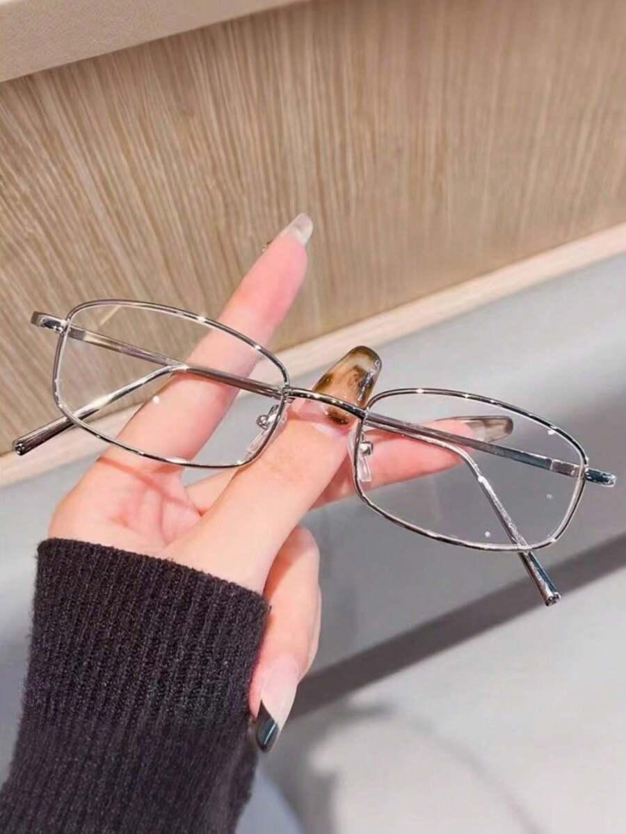 SHEIN SREBRNE OKULARY ZERÓWKI S07