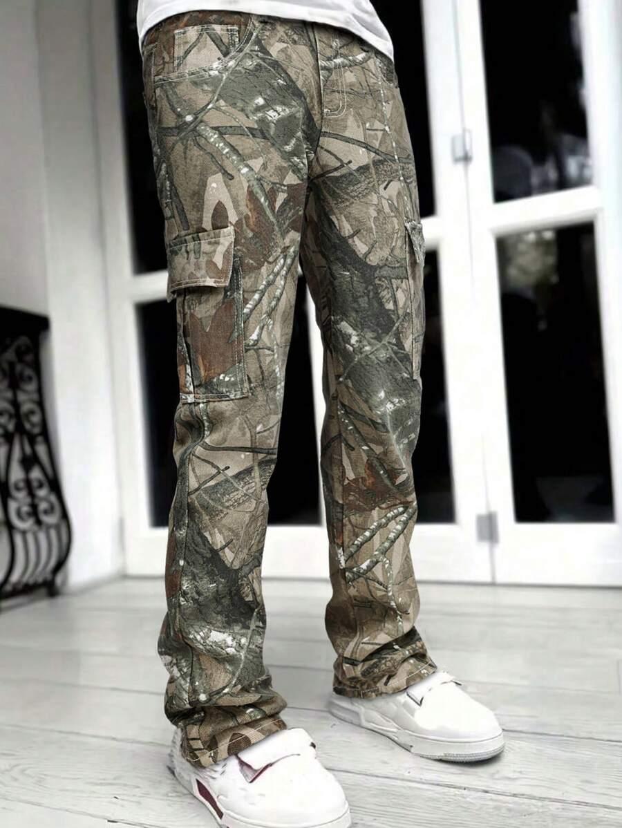 SHEIN SPODNIE JEANS WZÓR MORO S06__W30