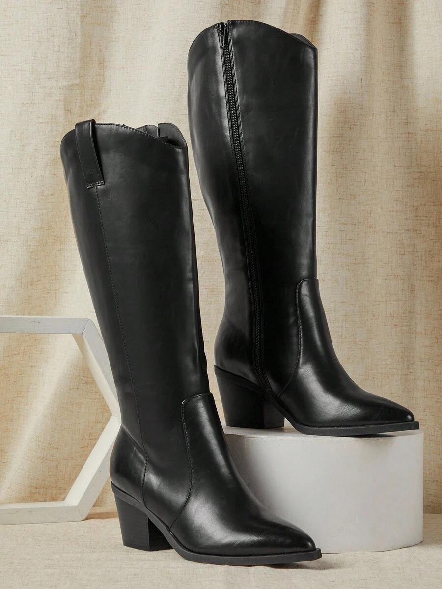 SHEIN CZARNE KOZAKI ZAMEK W01__39,5