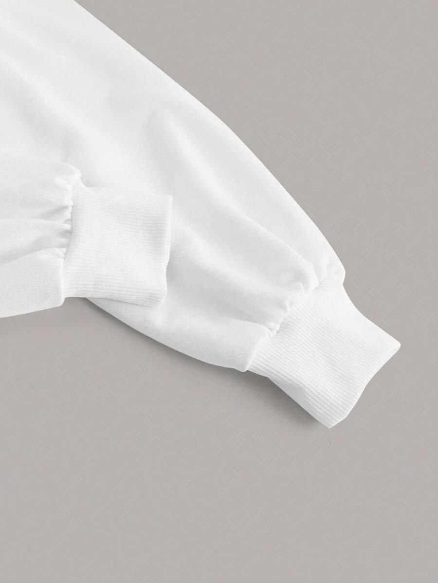 SHEIN BIAŁA KRÓTKA BLUZA KAPTUR S06__L
