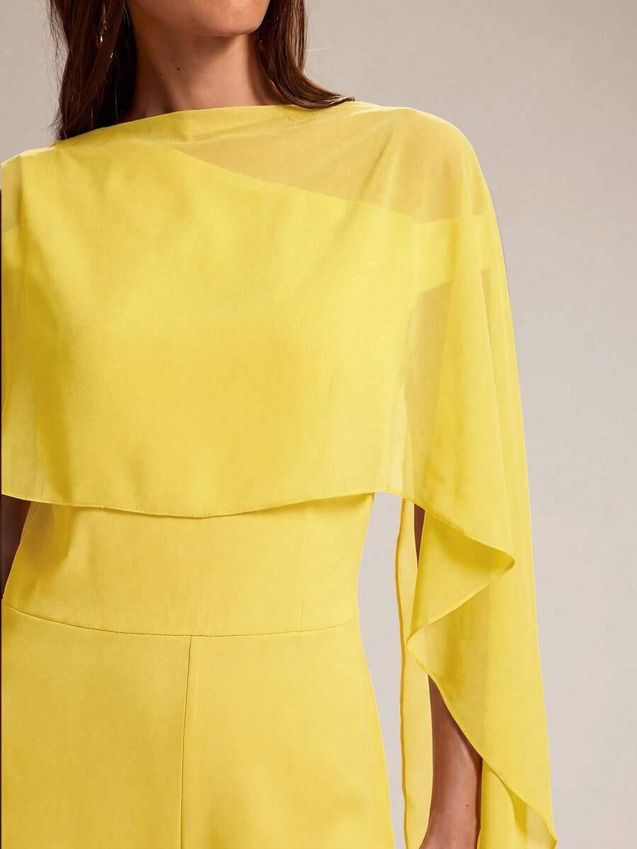 SHEIN ŻÓŁTY ELEGANCKI KOMBINEZON S06__M