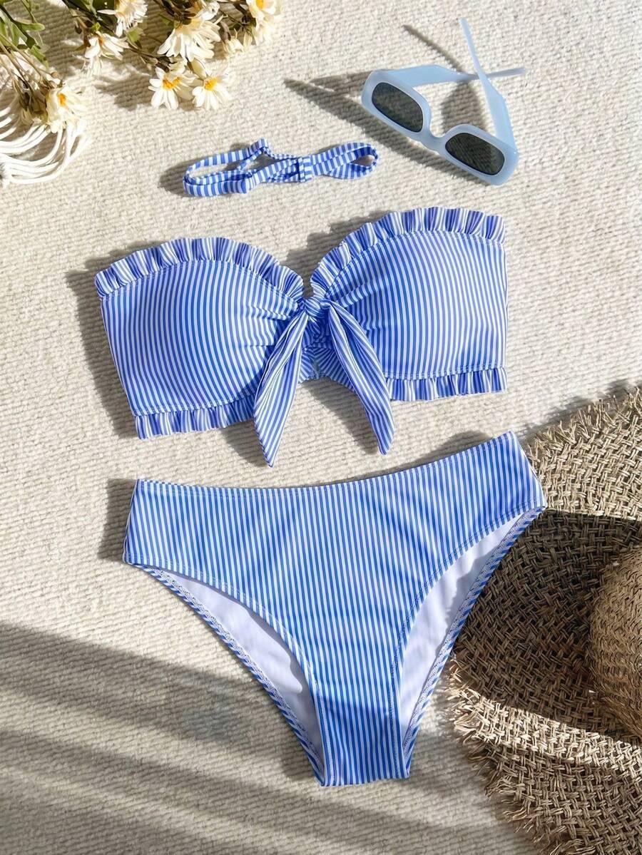 SHEIN DWUCZĘŚCIOWY STRÓJ KĄPIELOWY S09__L