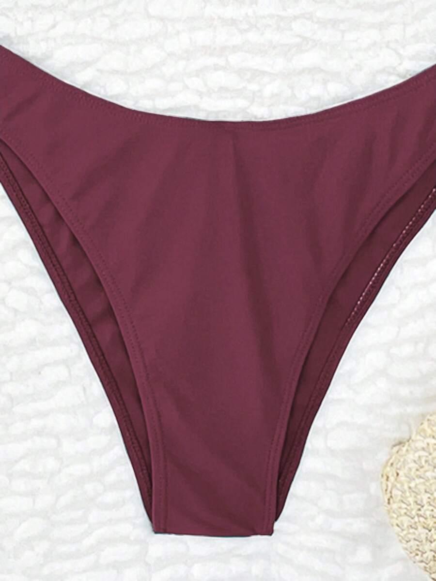 SHEIN FIOLETOWY DWUCZĘŚCIOWY STRÓJ KĄPIELOWY S09__M