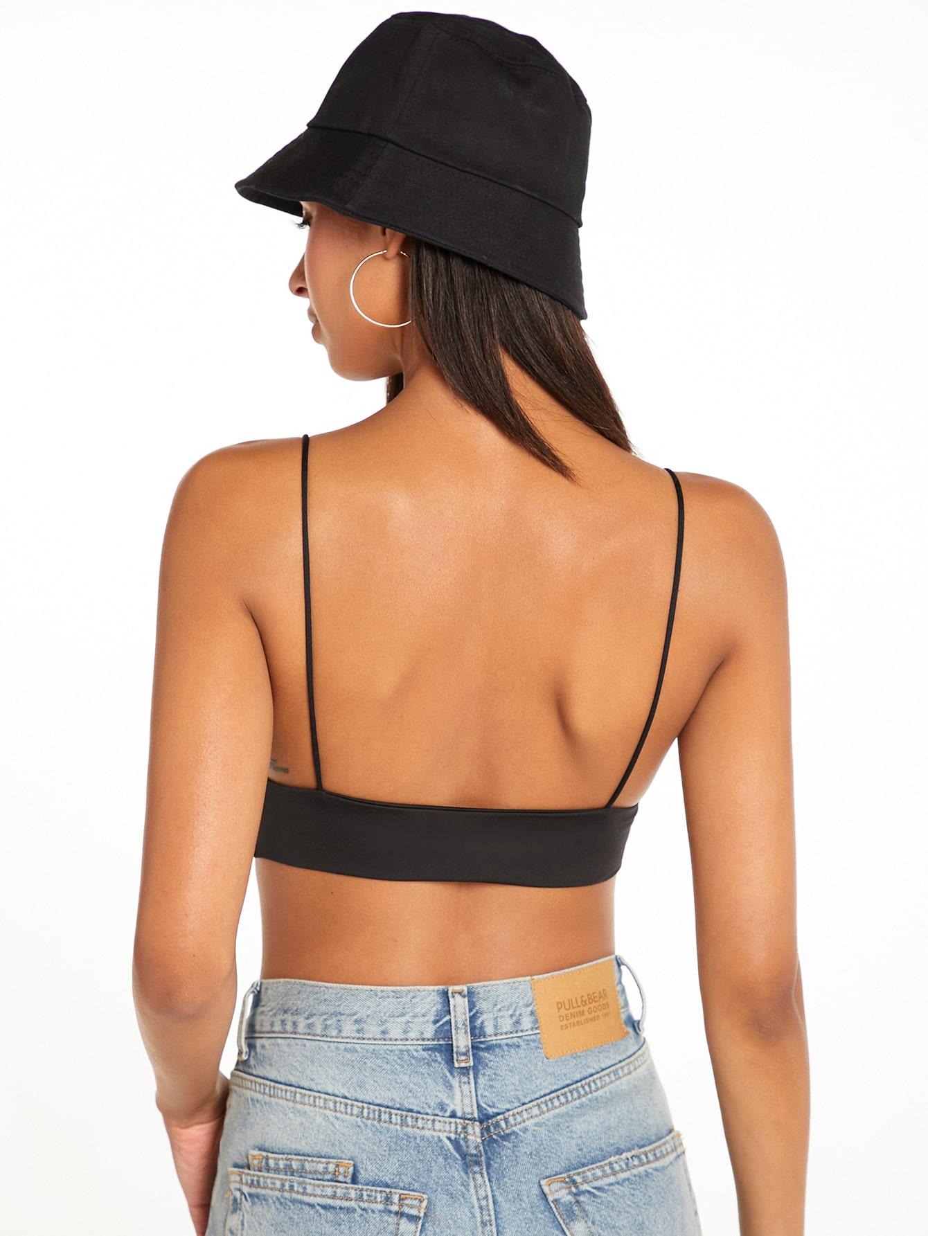 SHEIN CZARNY TOP BEZ RAMIĄCZEK S06__M