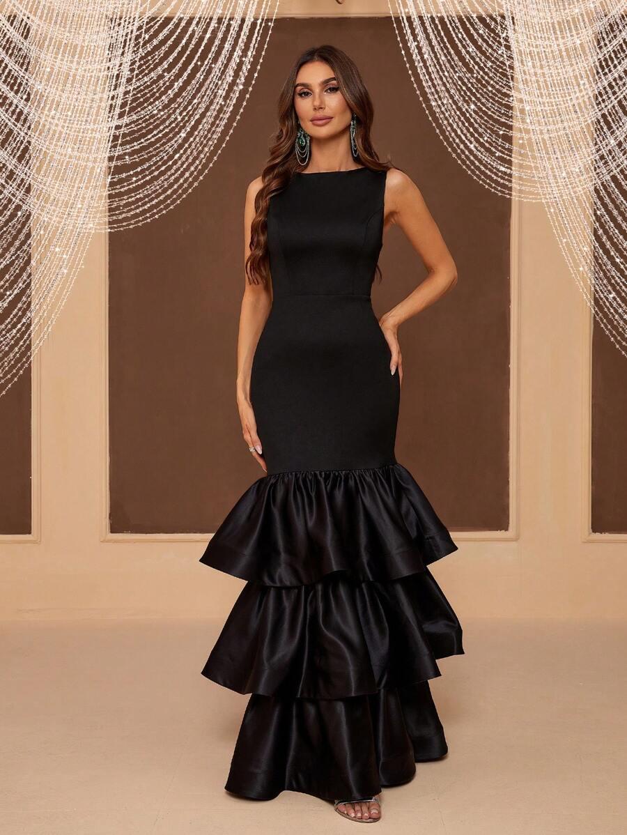 SHEIN CZARNA MAXI SUKIENKA S06__L