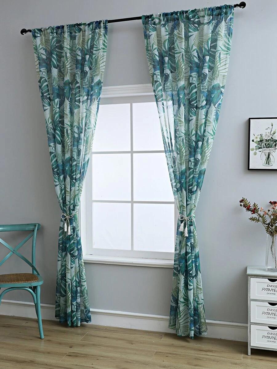 SHEIN ZASŁONA WZÓR LIŚCIE S07__260X140CM
