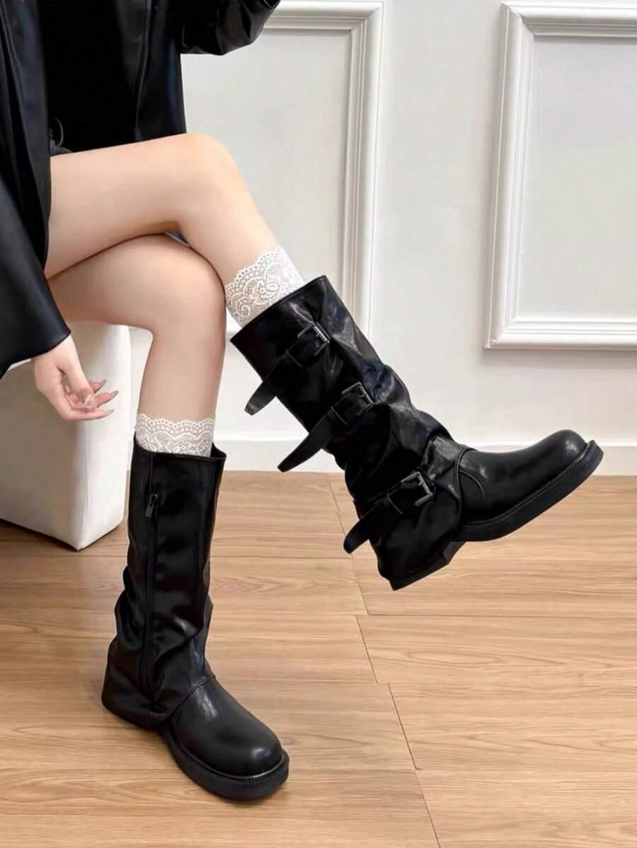 SHEIN CZARNE KOZAKI IMITACJA SKÓRY W01__38