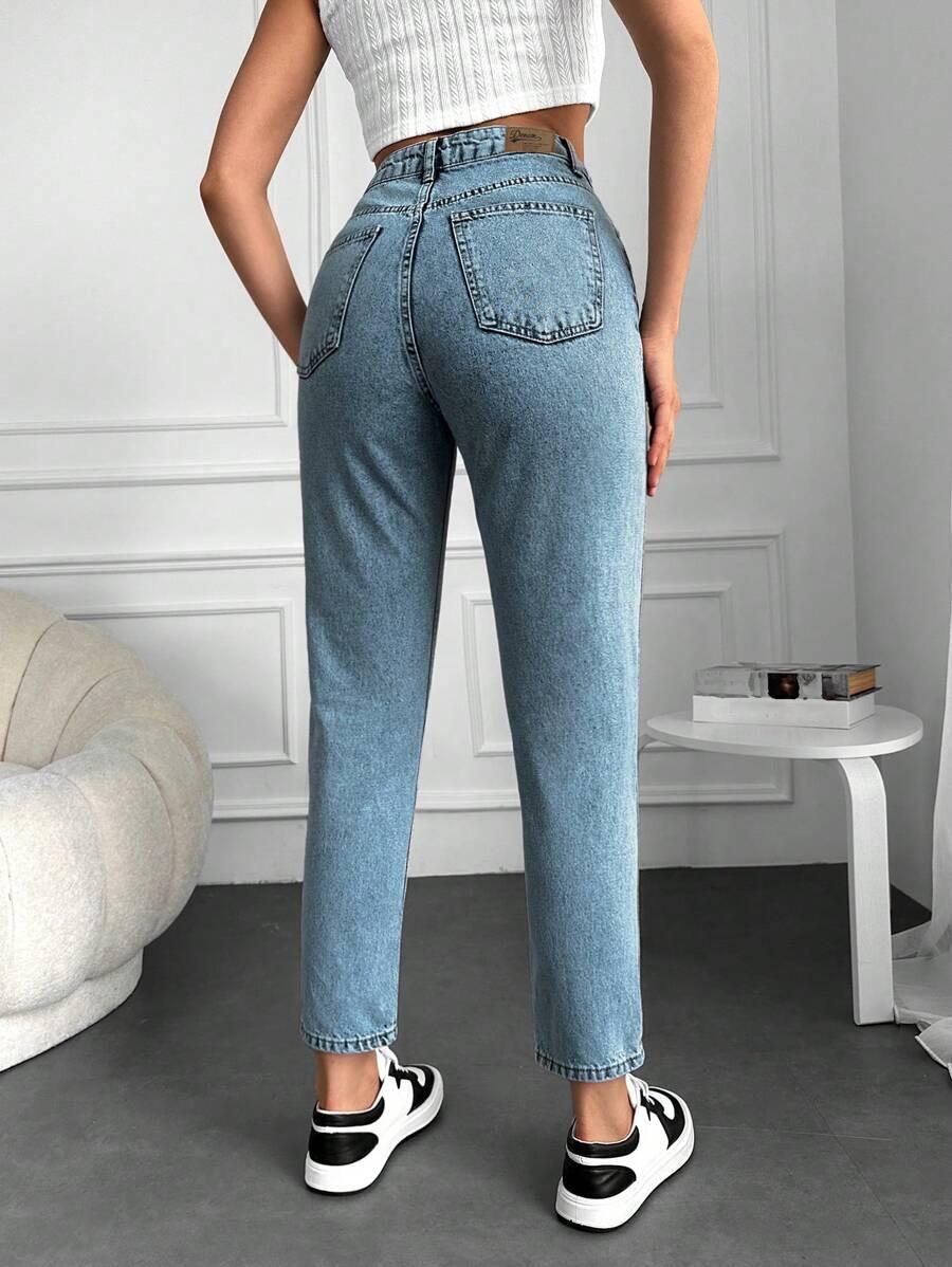 SHEIN NIEBIESKIE SPODNIE JEANS WYSOKI STAN S06__XS