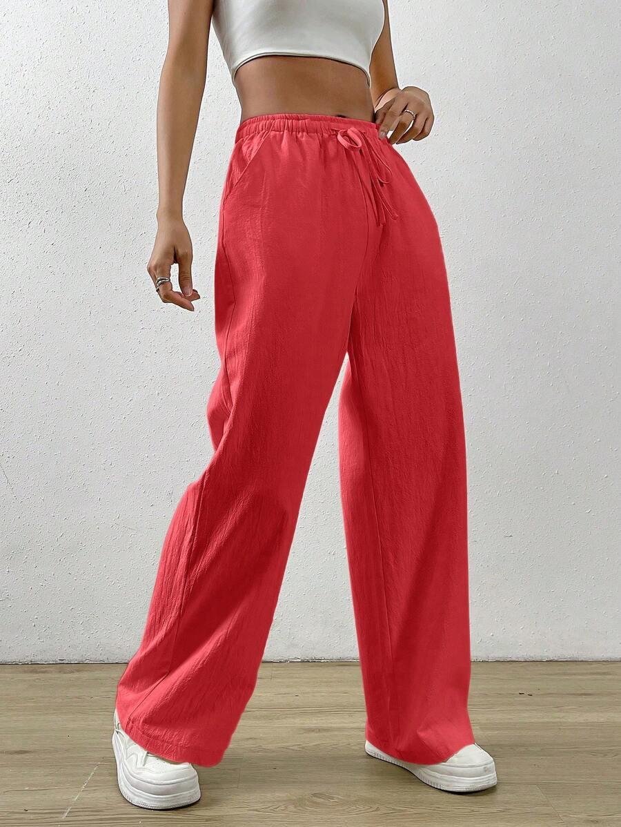 SHEIN CZERWONE SPODNIE CASUAL S06__M