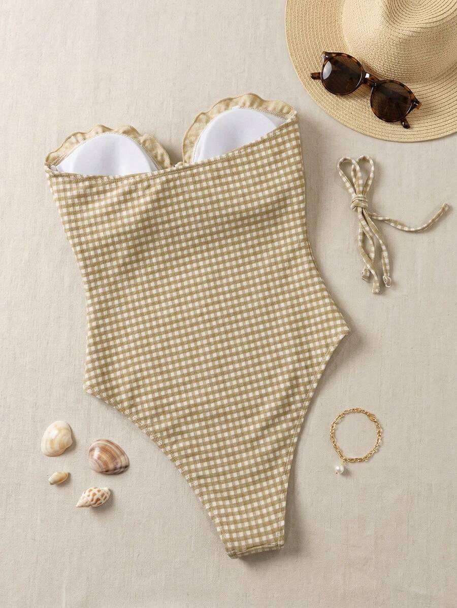 SWIM MOD JEDNOCZĘŚCIOWY STRÓJ KĄPIELOWY WZÓR KRATKA S09__M