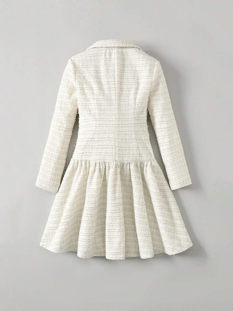SHEIN SUKIENKA DŁUGI RĘKAW ZDOBIENIE S06__128-134