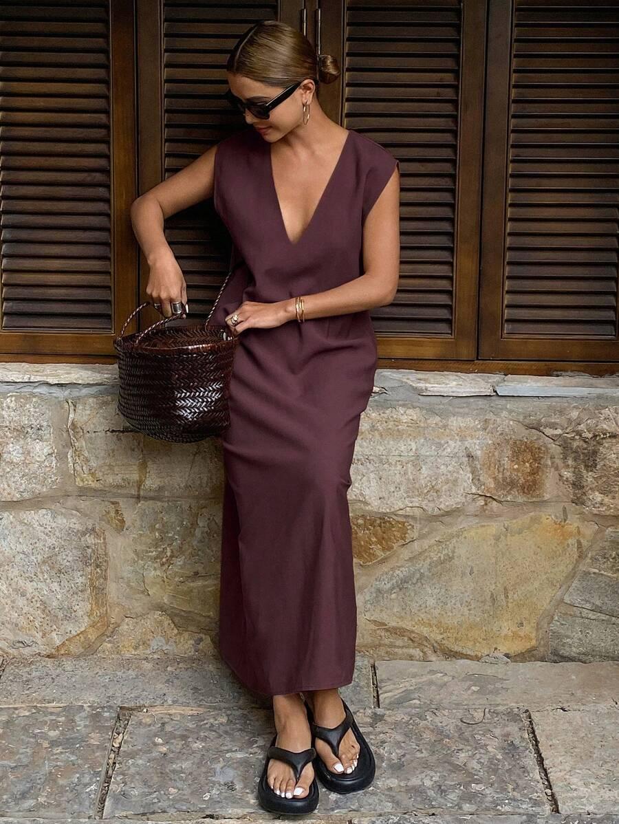 SHEIN FIOLETOWA MAXI SUKIENKA S06__XL