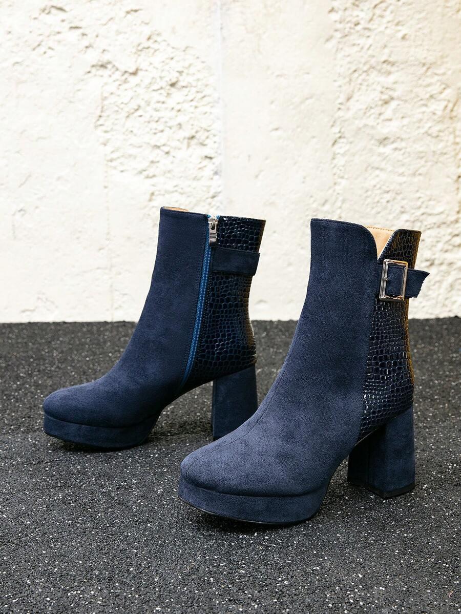 SHEIN NIEBIESKIE BOTKI ZAMEK OBCAS W01__40