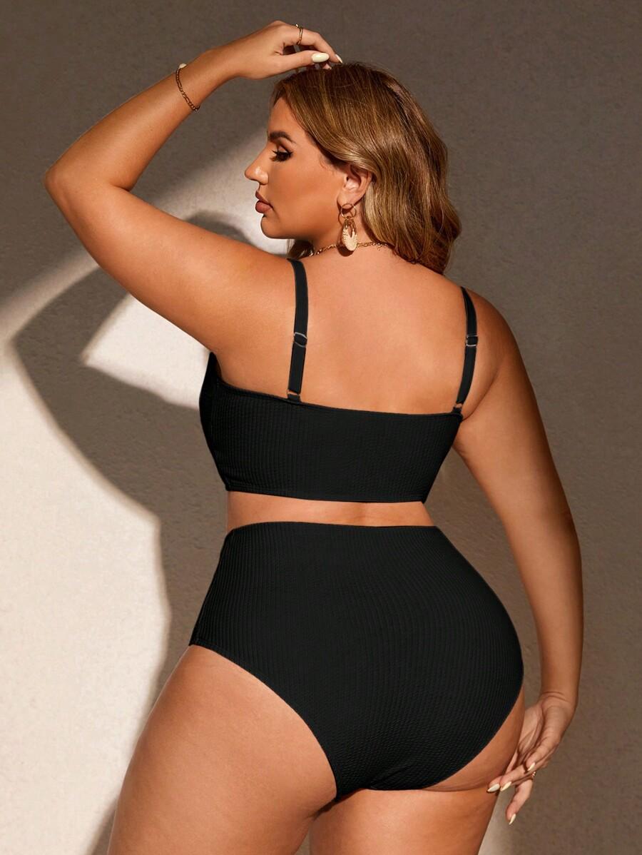 SHEIN CZARNY STRÓJ KĄPIELOWY DWUCZĘŚCIOWY S09__46
