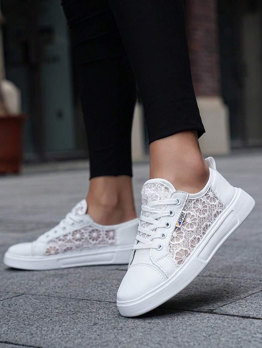 SHEIN BIAŁE SZNUROWANE BUTY SPORTOWE S06__38
