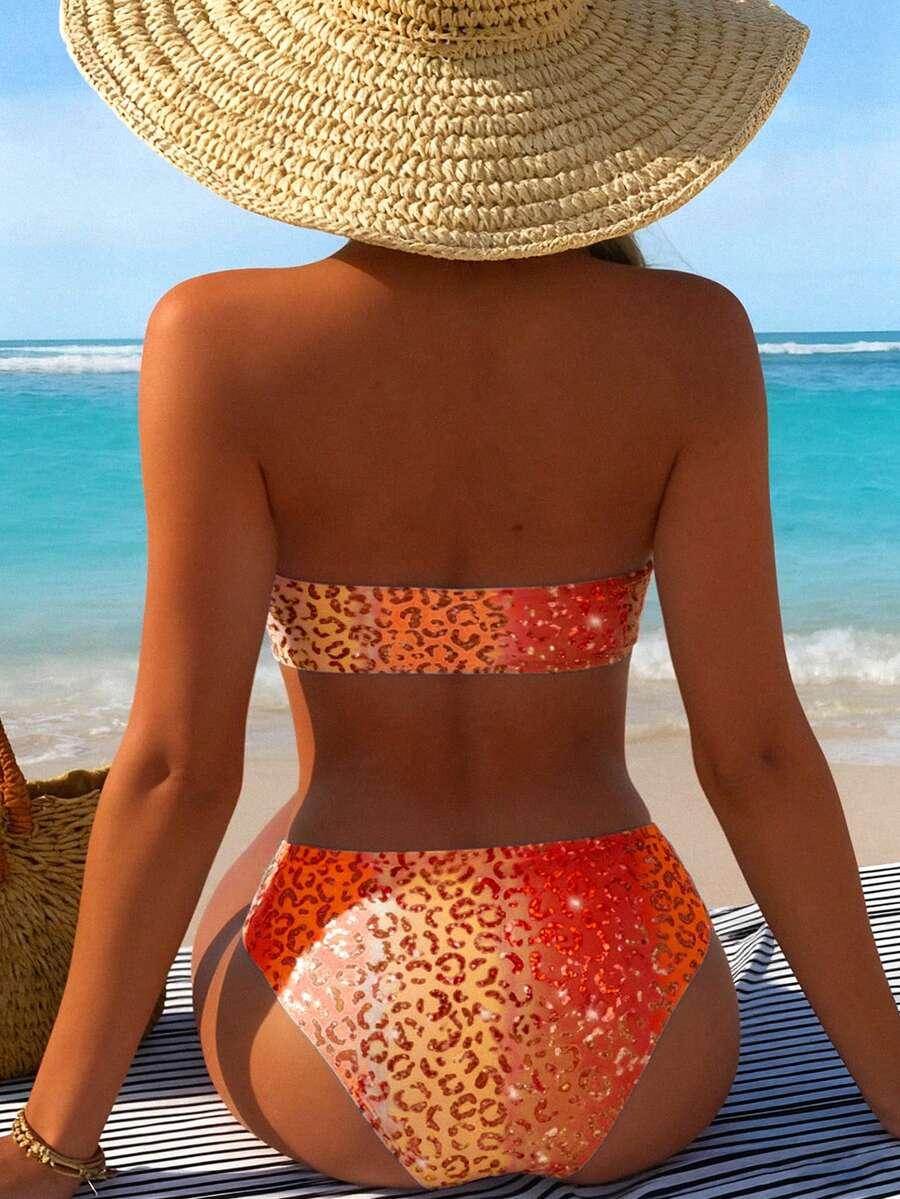 SHEIN DÓŁ OD BIKINI ANIMAL PRINT S09__L