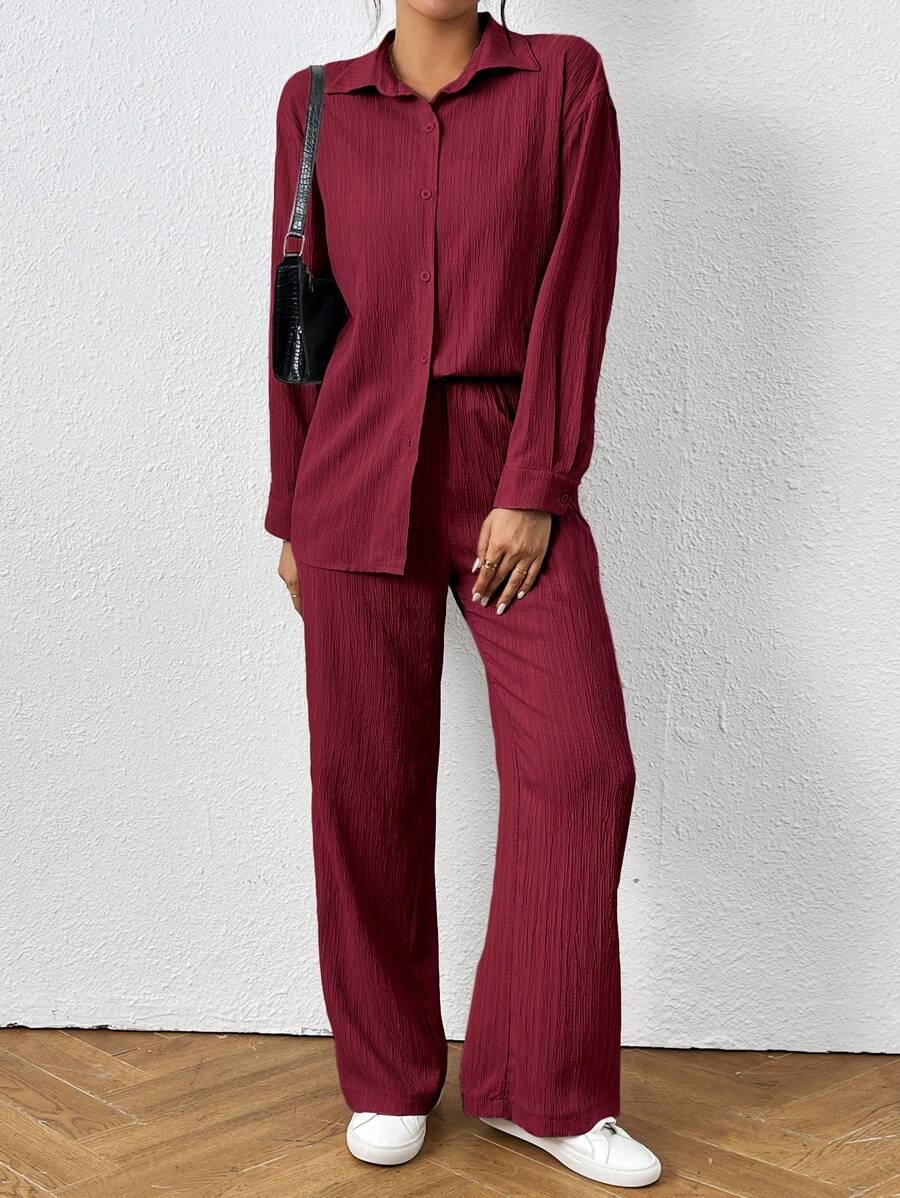 SHEIN CZERWONA KOSZULA GUZIKI S06__L