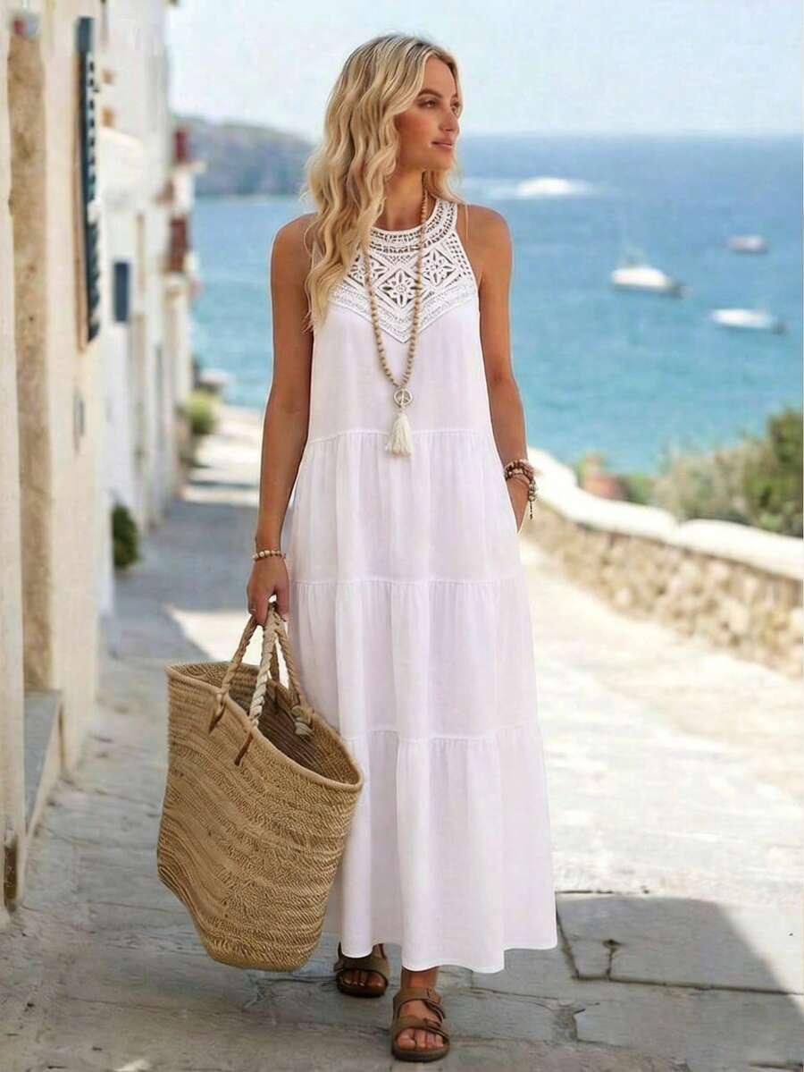 SHEIN BIAŁA SUKIENKA HAFT S06__M